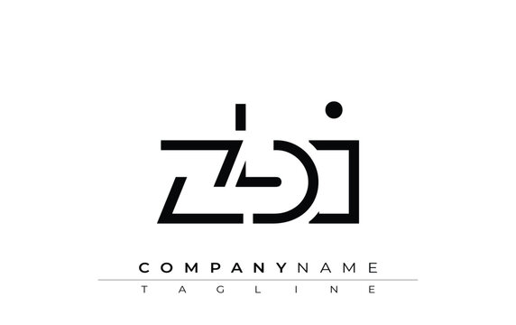 ZBI abstract letter design. Modern Business Logo Design With Abstract Typography and Contemporary Style