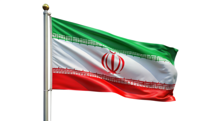 flag of iran isolated white background