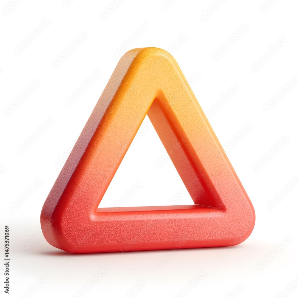 Aufkleber gradient triangle casts a soft shadow against a bright background, radiating warmth and smooth textu