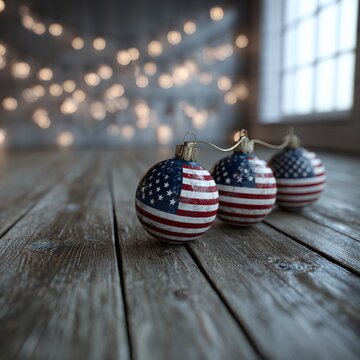 3D Render of July Fourth Decorations with Cinematic Lighting Effects