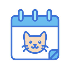 Calendar with Cat Icon for Pet Appointment Reminders