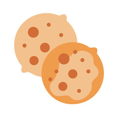 Two cookies or biscuits on a dark background