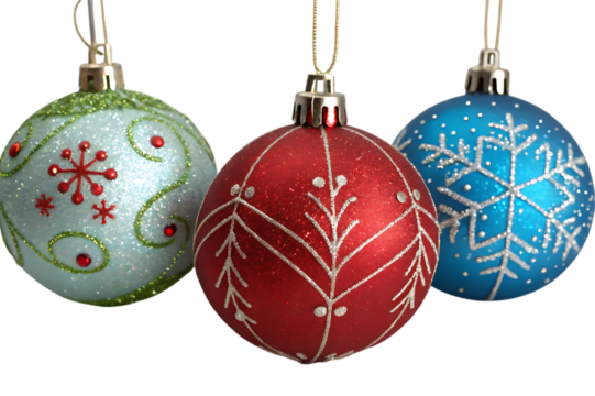 christmas balls on white background