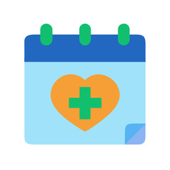 Obraz premium Calendar with heart symbol: health appointment reminder flat design