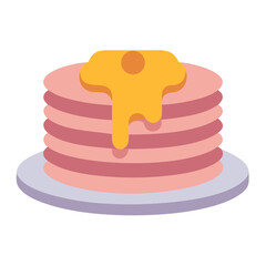 Stylized pancake stack with syrup on a black backdrop