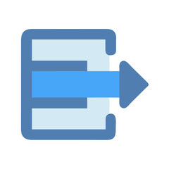Fototapeta premium Blue exit icon isolated against White Background direction vector