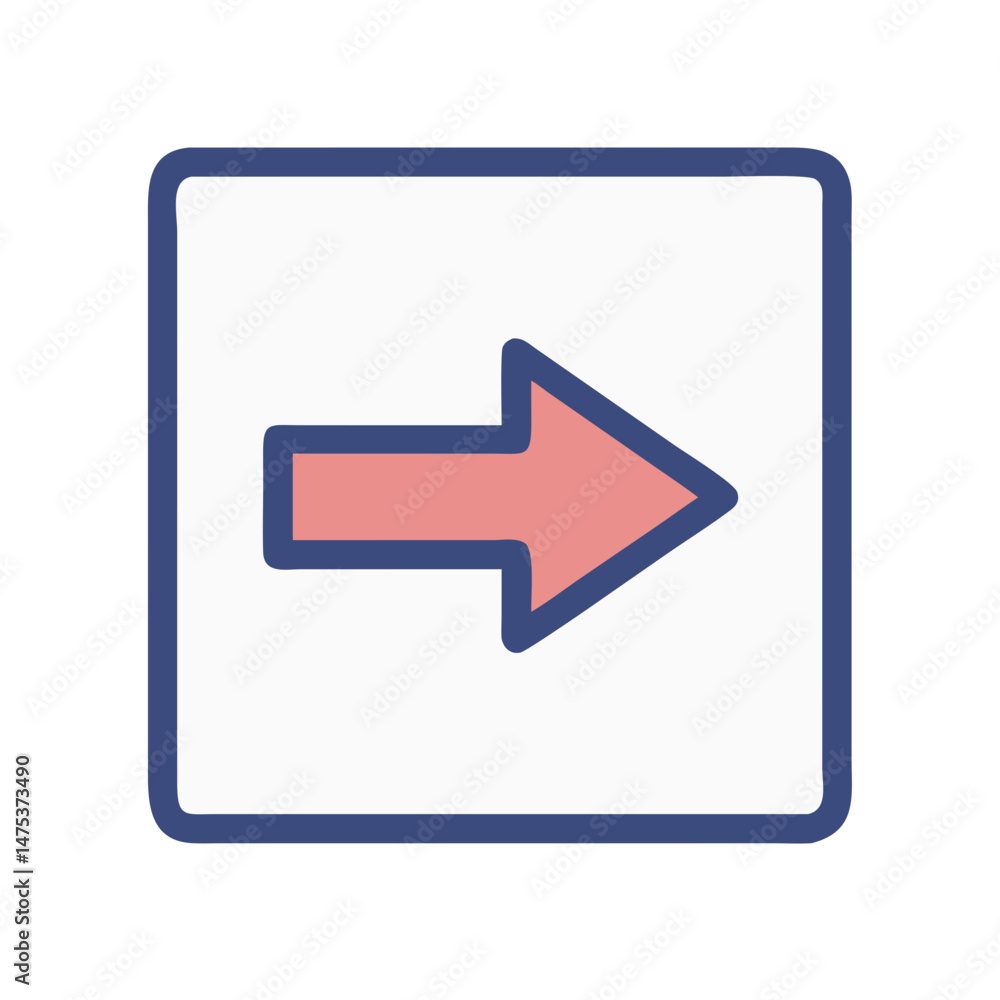 Poster right arrow icon within a rounded square frame