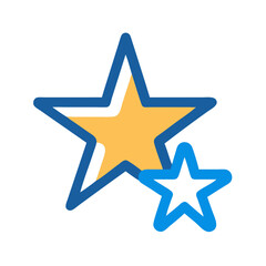 Two star graphic icon with primary and accent colors