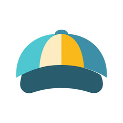 Graphic flat design of a baseball cap illustration