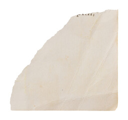 Torn corner of old white page, worn piece of sheet from vintage paper magazine - obrazy, fototapety, plakaty
