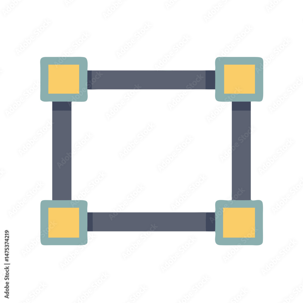 Poster square shape made from lines with square corners design