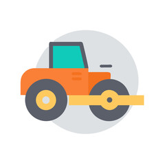 Simple graphic of a road roller paving equipment machine