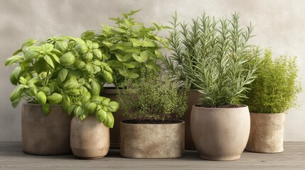 Organic Herb Garden Fresh Basil, Mint, Rosemary, and More