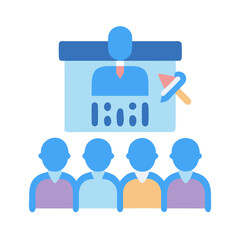 Online training seminar presentation in digital flat illustration style