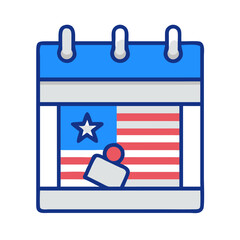 Calendar icon displaying American flag for election day reminder