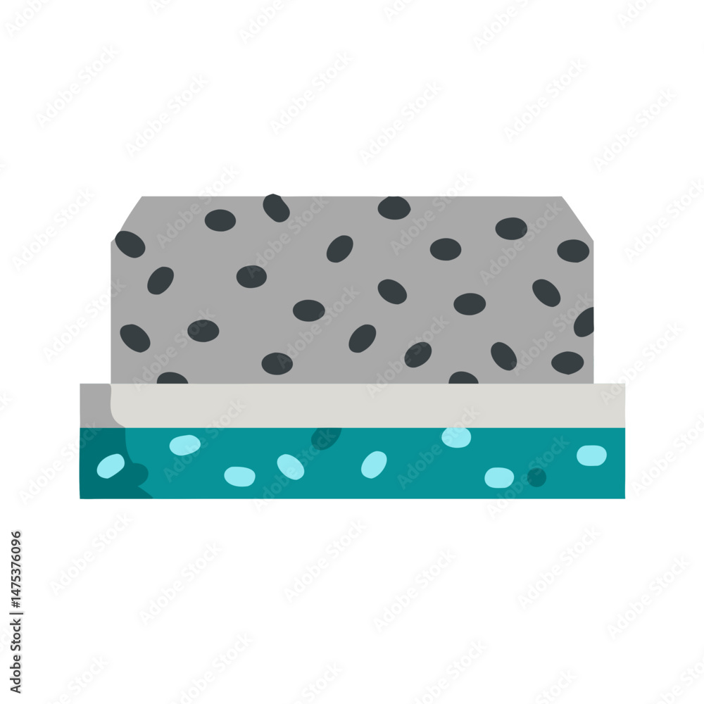 Poster abstract graphic block construction with dots on white background