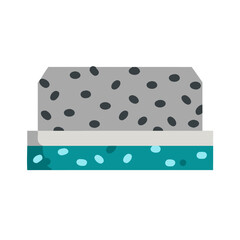 Abstract graphic block construction with dots on White Background