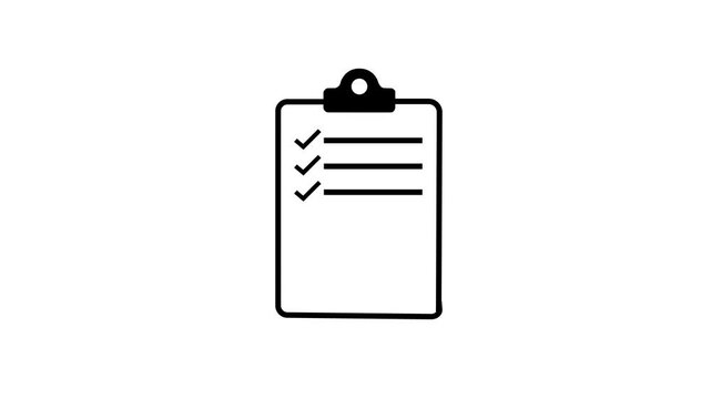 Checklist check mark icon on to do list document paper animation background. k1_501