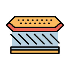 Abstract building facade with geometric shapes and modern design