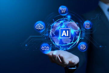 Artificial Intelligence and Technological Advancement Depicted Through Global Network