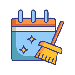 Fototapeta premium Cleaning schedule appointment vector for websites and social media
