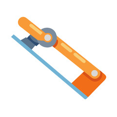 Simple illustration of robotic arm mechanism on White Background