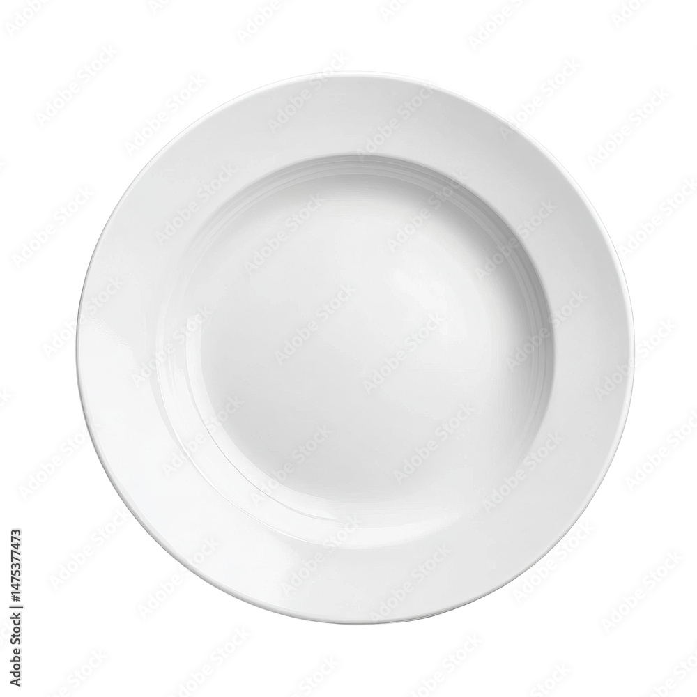 Aufkleber empty white plate isolated on a bright transparent background showcasing minimalism and simplicity i