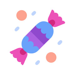 Colorful candy illustration with a playful design against black