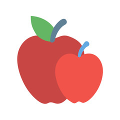 Two Red Apples with Leaf on Black Background