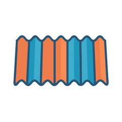 Fototapeta premium Stylized roof tiles alternating blue and orange colors