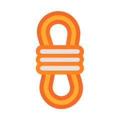 Organized climbing rope against White Background graphic design style
