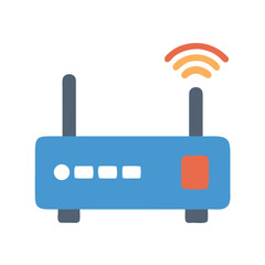 Flat design of modern wifi router on White Background