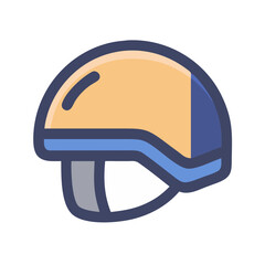 Simplified safety helmet illustration in flat design style