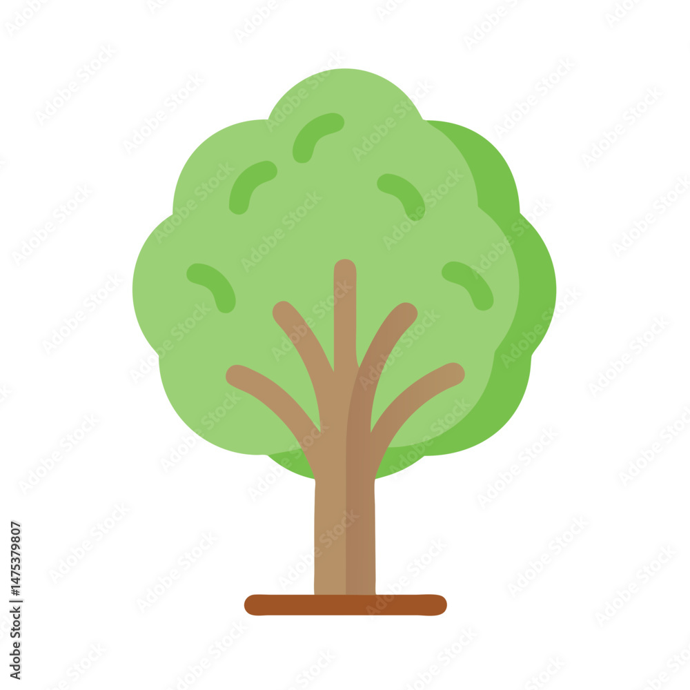 Poster simple green tree illustration on a plain black background