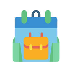 Colorful vector school backpack illustration on black background