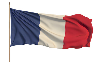 Obraz premium 3D realistic French flag on a transparent background