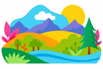 Obraz premium landscape with mountains and blue sky