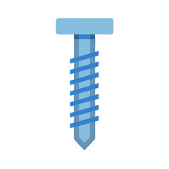 Illustration of a blue screw on a White Background