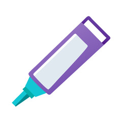 Single purple marker on White Background for creative use