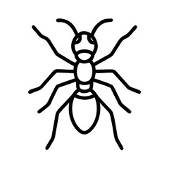 Simple drawing of an insect with six legs and antennae on a white background isolated image type