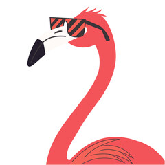 Flamingo illustration with glasses