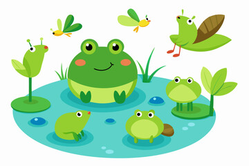 Fototapeta premium frog on a flower