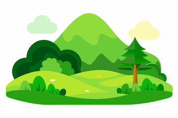 Obraz premium landscape with trees and mountains