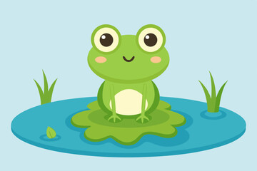 Fototapeta premium green frog with a frog