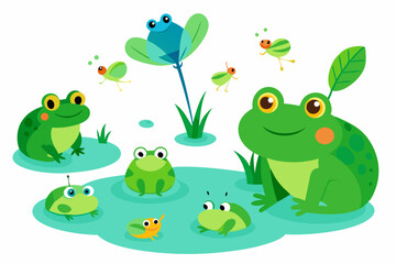 Obraz premium frogs on the grass