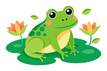 green frog on a leaf