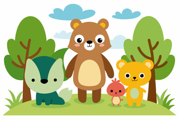 Naklejka premium animals in the woods