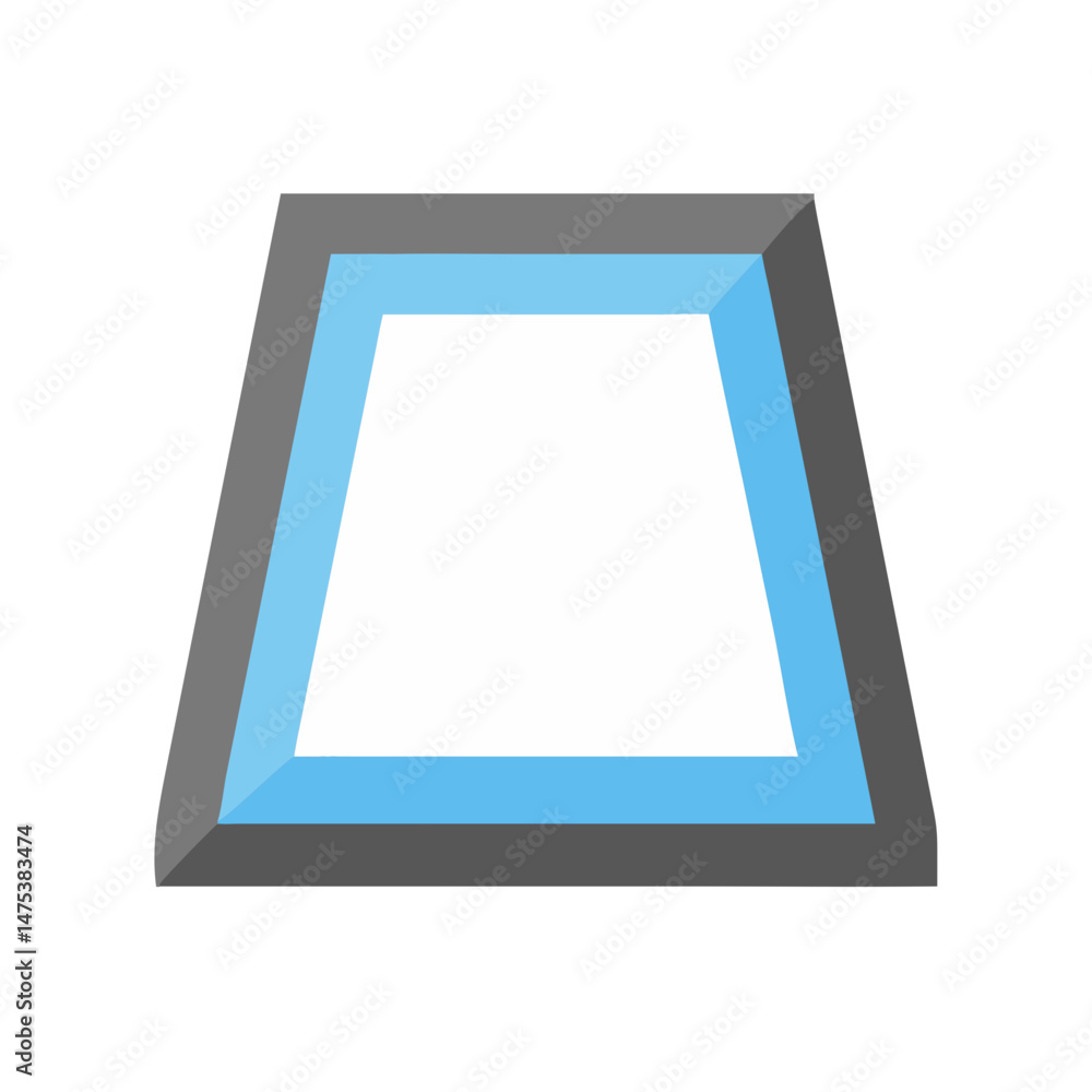 Aufkleber geometric shape trapezoid with 3d effect floating on white