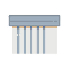 Stylized paper shredder illustration with flat design and light colors