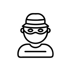 Person wearing a hat and mask with a horizontal line across their chest in a graphic representation